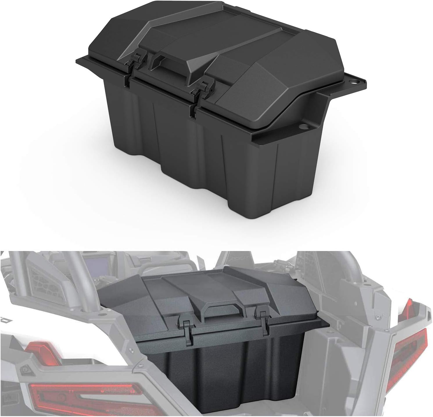 RZR Storage Cargo Box, A & UTV PRO 42 QT Waterproof Rear Bed Tool Bin | Lock & Ride Compatible with 2020-2022 Polaris RZR PRO XP LE 4,Black,Repalce OEM # 2883752