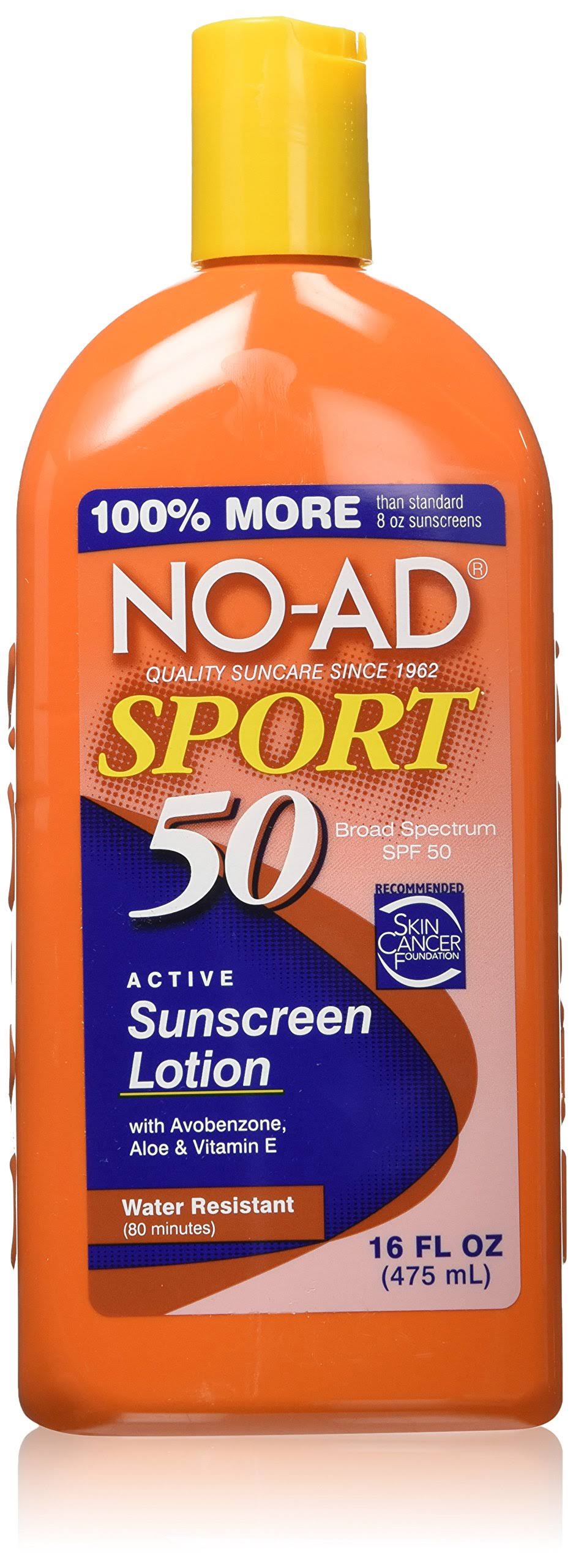 No-ad Sport Sunscreen Lotion, SPF 50 16 oz (Pack of 2)