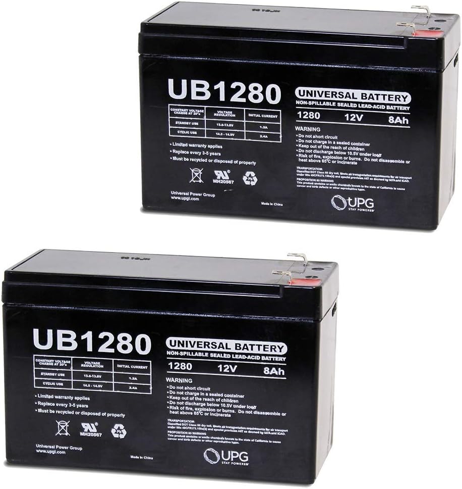 Universal Power Group 12V 8Ah UPS Backup Battery Replaces 7Ah Sterling H7-12, H 7-12 - 2 Pack Pack of 2