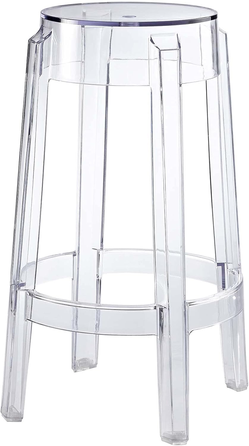 Modway Casper Modern Acrylic Counter Bar Stool in Clear - Fully Assembled