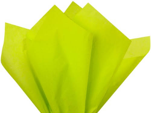 Pack of 480, Solid Citrus Green Tissue Paper 20 x 26 Sheet Half Ream Made from 100% Post Industrial Recycled fibers Made in USA