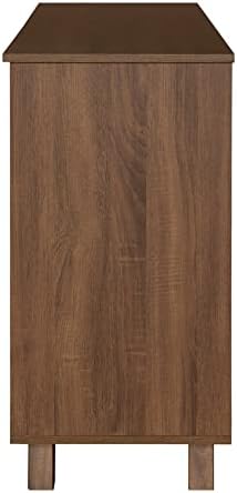 Farmhouse Storage Accent Cabinet Barn Door （33.9 x 17.7 x 6.7 inches， Brown）