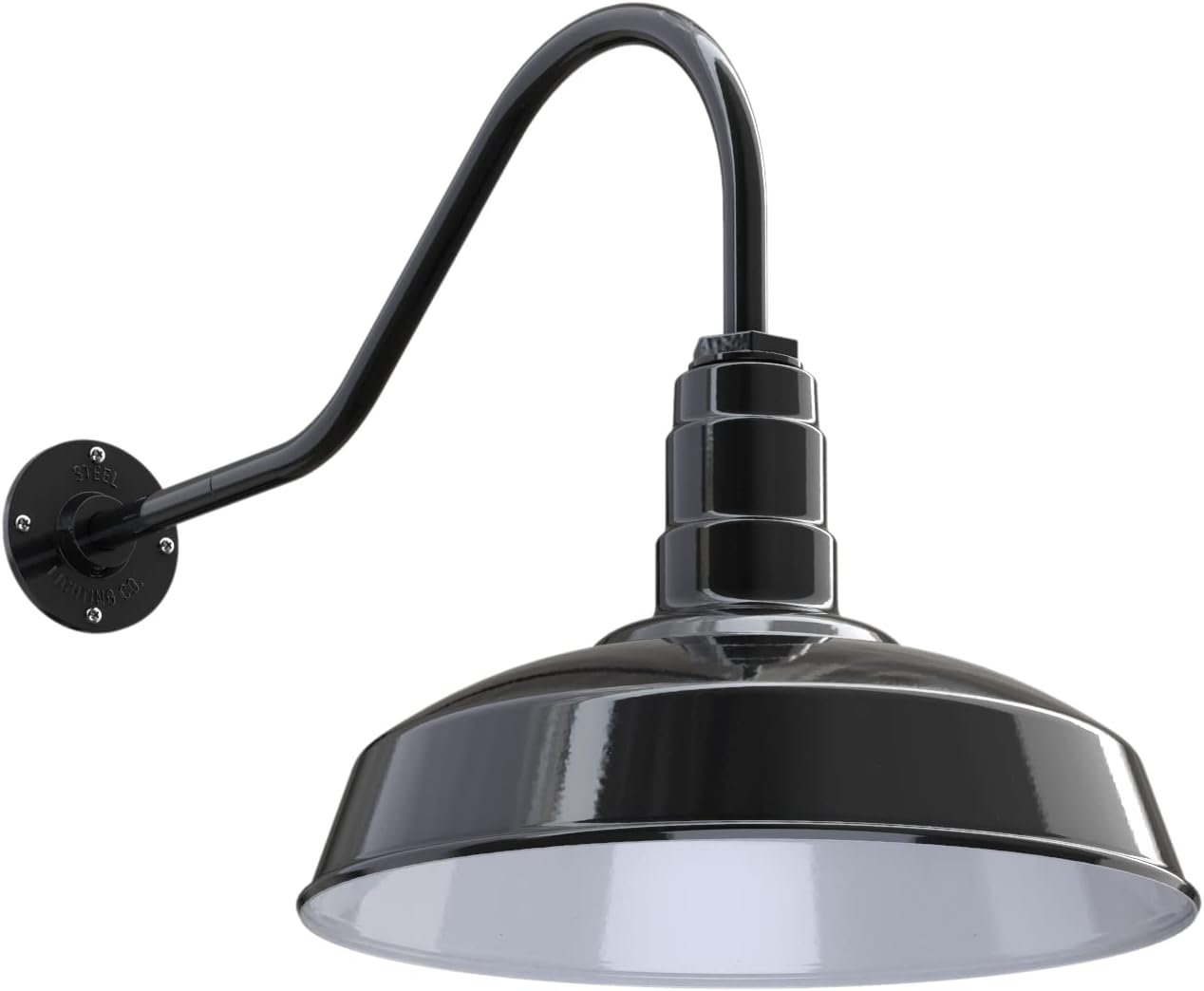 The Gardena Gooseneck Barn Light | Standard Warehouse Steel Dome on a Gooseneck | Barn Lighting and Farmhouse Lighting | Made in America (23