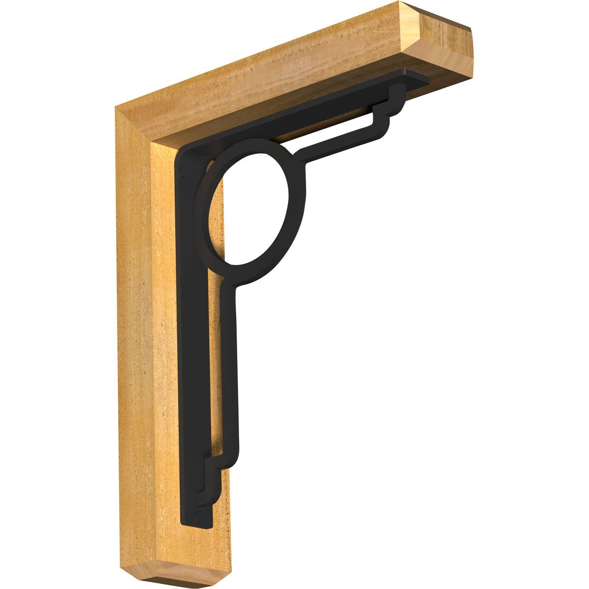 Ekena Millwork 4x22W x 16x22D x 19x22H Maria Craftsman Ironcrest Rough Sawn BRACKET, Western Red Cedar (1 1/2x22W x 12x22D x 15x