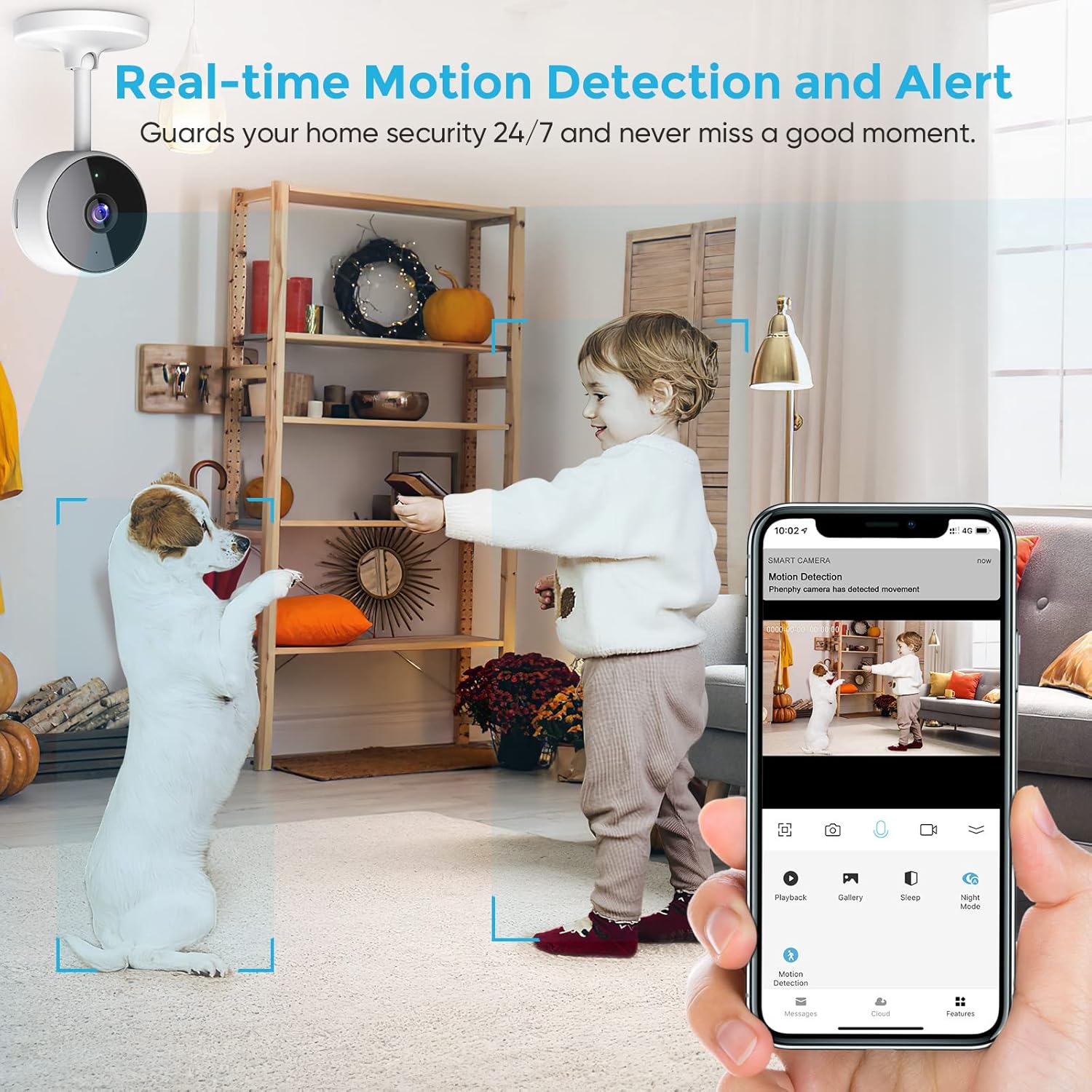 Baby Monitor Camera DJHH Cameras for Home Security 1080P 2.4GHz WiFi Camera Home Cameras with Night Vision Indoor Pet Camera with Phone App & Motion Detection Alert for Baby Dog Nanny Elder Pack of 2