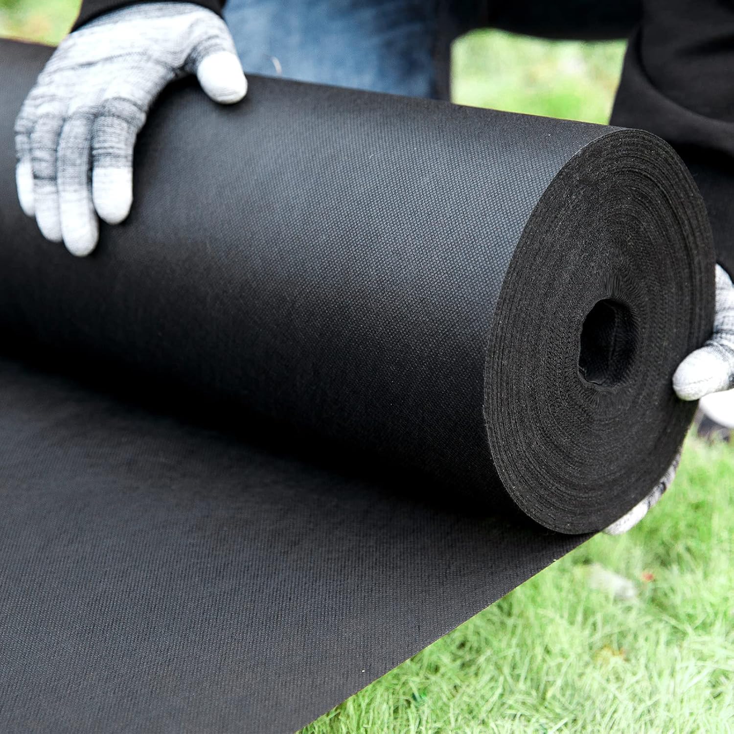 NC Nonwoven Weed Barrier Landscape (4ft x 50ft) 3 oz Heavy Duty Commercial Non-Woven Weeding Cloth Durable Garden Landscape Fabric Easy Setup and Cut Pack of 2