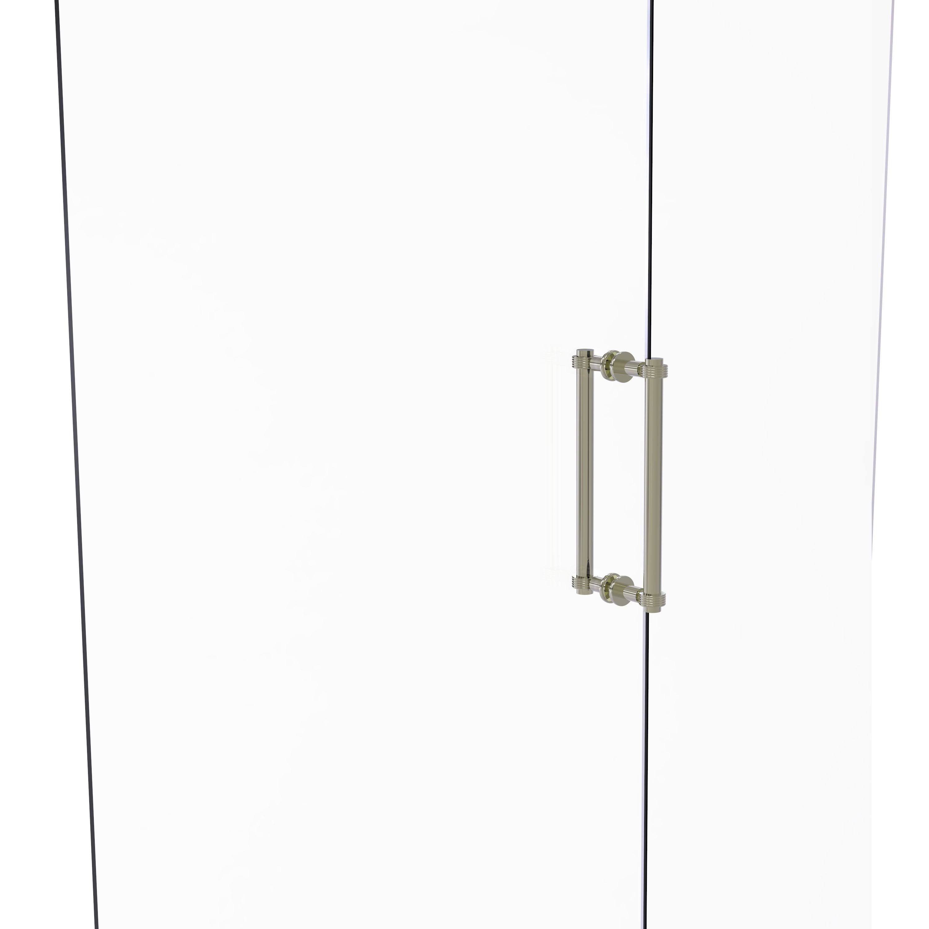 Allied Brass 404G-12BB-PNI 12 in. Contemporary Back to Back Shower Door Pull with Grooved Accent Polished Nickel
