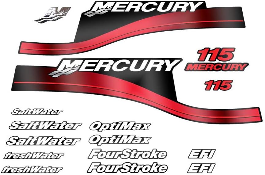 411 Decals Aftermarket Replacement for Mercury 115 (1999-2004) Outboard Decal (Sticker) Set Pack of 2