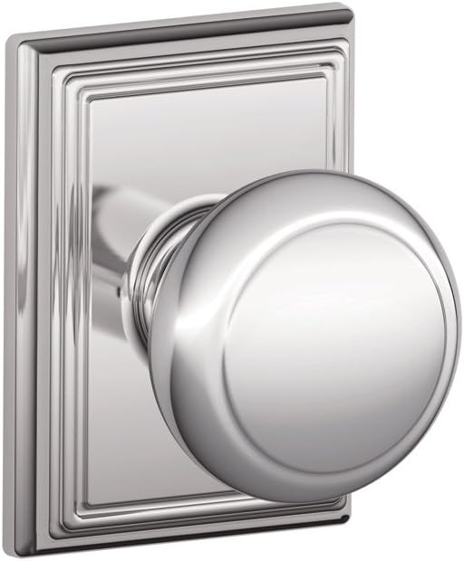 SCHLAGE F10 and 625 ADD F10AND625ADD Addison Collection Andover Passage Knob, Bright Chrome Pack of 2