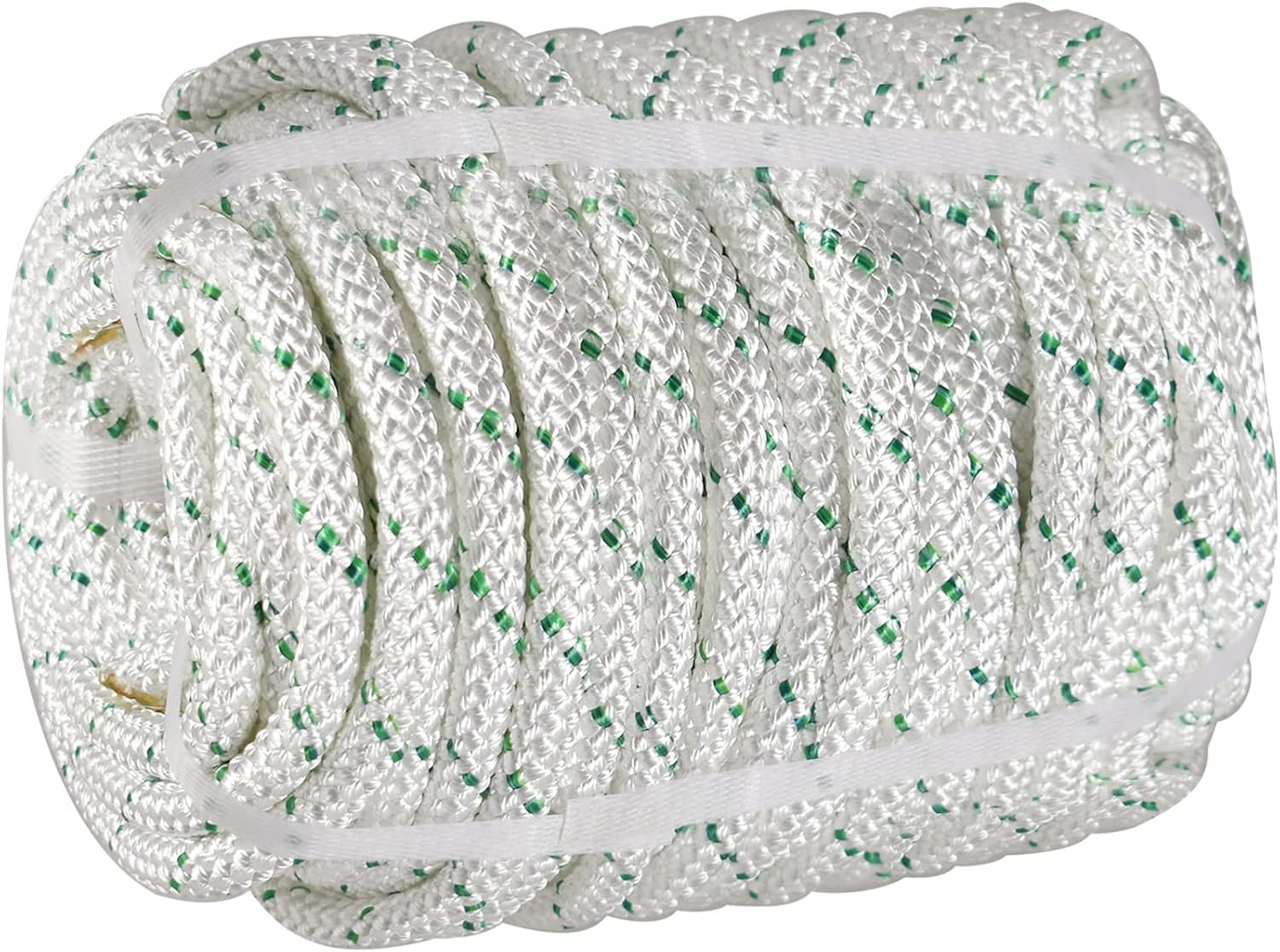 HOSTIC Double Braid Polyester Rope Nylon Pulling Rope Tree Cutting Ropes Multipurpose Bull Rigging 3/8 Inch x 200 Feet White Pack of 2