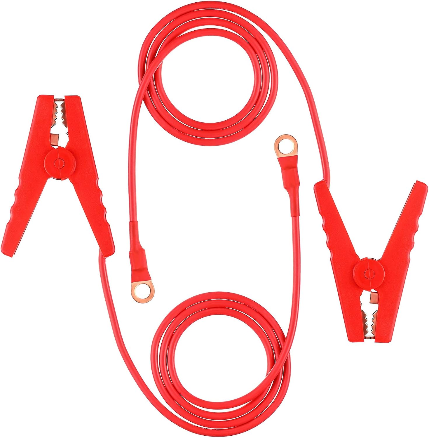 2 Pieces Farm Electric Fence Jump Cable Connect Energizer and Fencing System Wire Electric Fence Jump with Crocodile Clip (red) Pack of 2