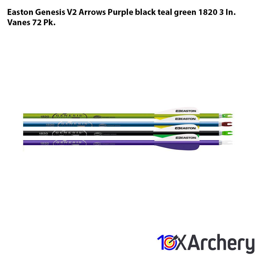 Easton Genesis V2 Arrows Purple-Black-Blue-Green 1820 72 Pk.