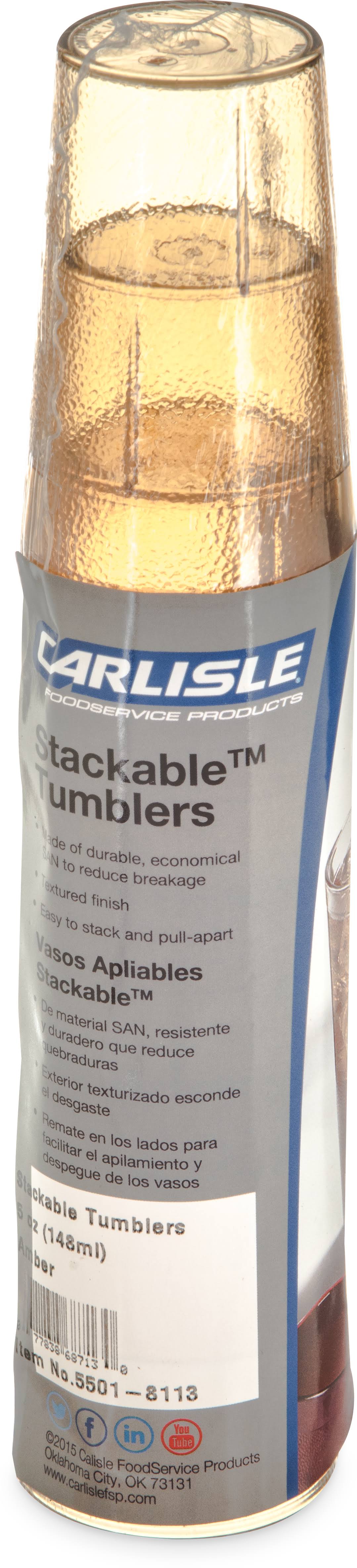 Carlisle Stackable San Tumbler 5 oz - Cash u0026 Carry (6/pk) - Amber (5501-8113)