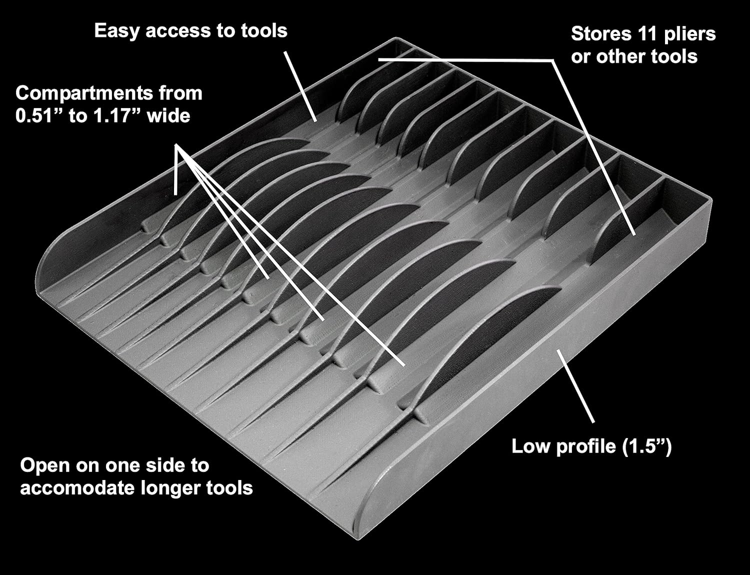 Tool Sorter Pliers Organizer &ndash; Black