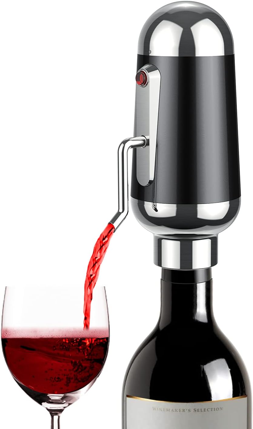 Electric Wine Aerator Pourer, Towond Wine Decanter, Multi Smart Wine Aerator and Dispenser Pump with USB Rechargeable, One-Touch Wine Pourer Spout for Home, Bar, Travel Pack of 2