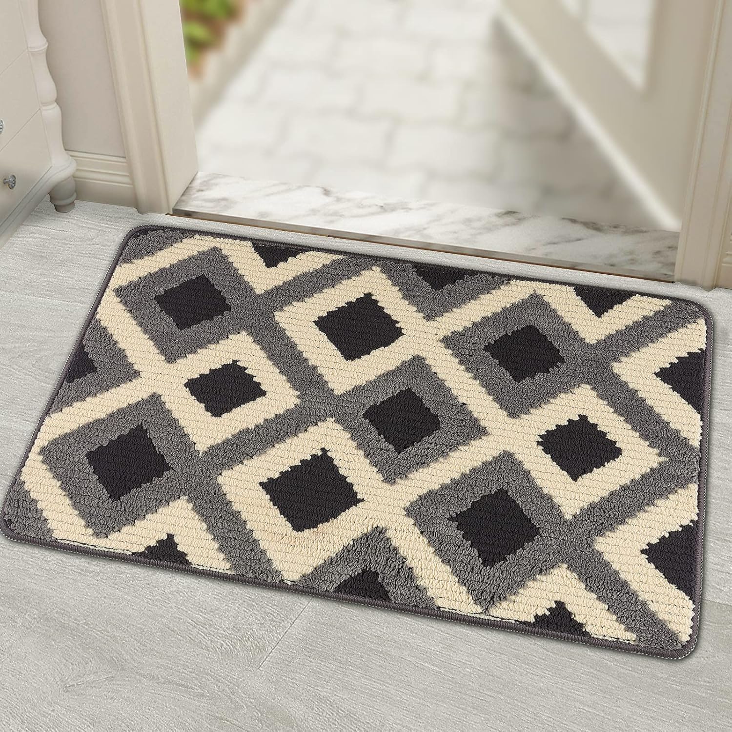 TWINRUN Indoor Doormat Front Door Mat, Non-Slip Absorbent Resist Dirt Entrance Rug, Machine Washable Low-Profile Door Rugs
