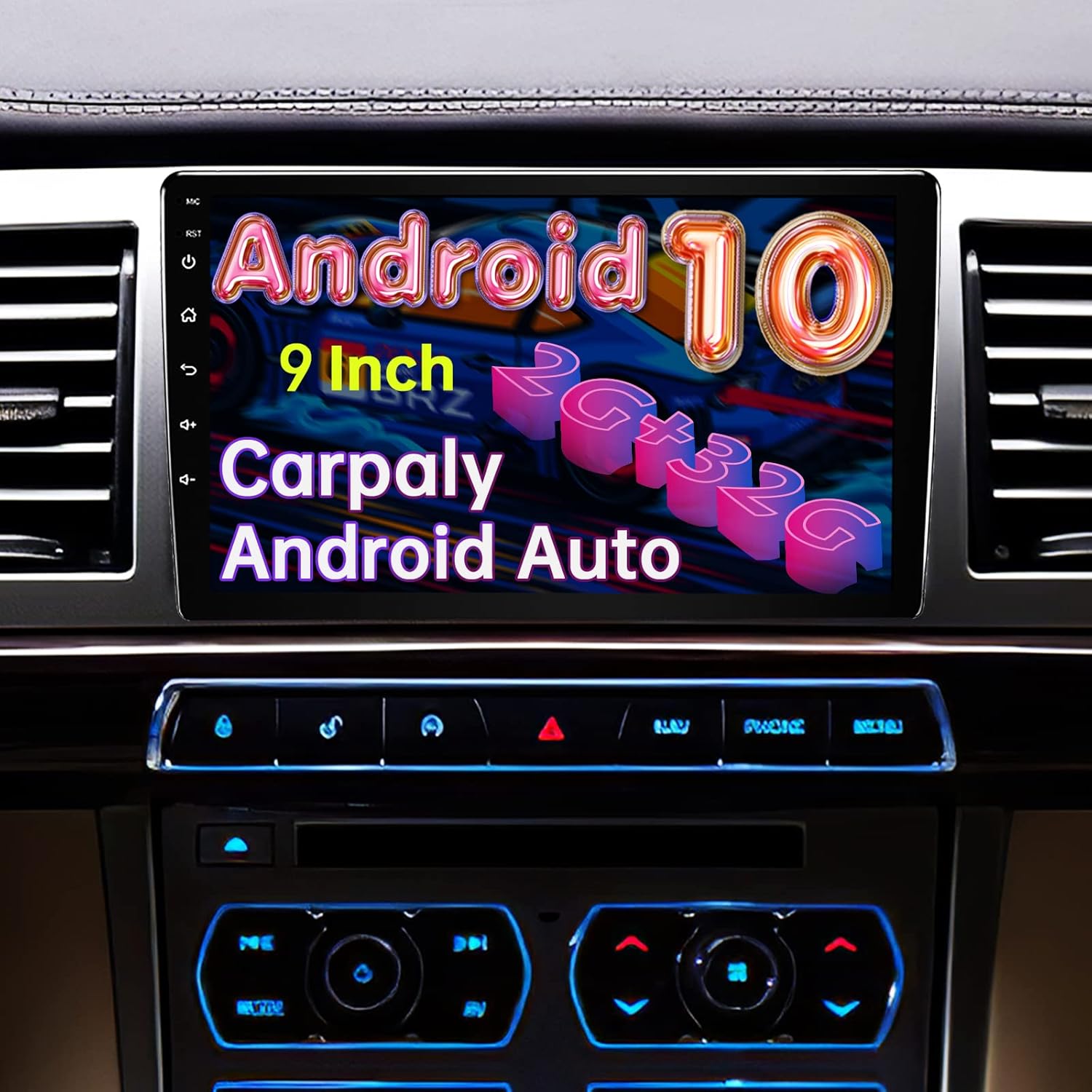 Android Double din car Stereo car Radio Wireless carplay Android auto Head Unit Radio for car with Bluetooth Touchscreen 9 inch with Backup Camera in-Dash Navigation Bluetooth Car Electronics Video