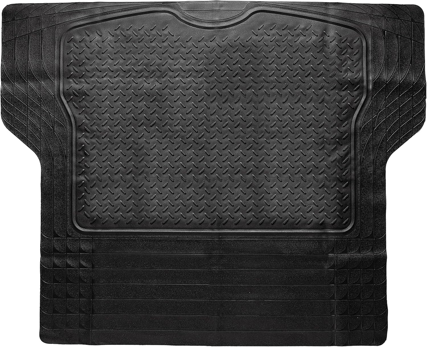 Zento Deals Heavy Duty Cargo Floor Mat – Odorless All Weather Trunk Protection - Trimmable Trunk Liner to Fit Most Vehicles Car Truck Van SUV - Premium Quality Black Rubber Trunk Mat – 44’’ x 54.3’’ Pack of 2