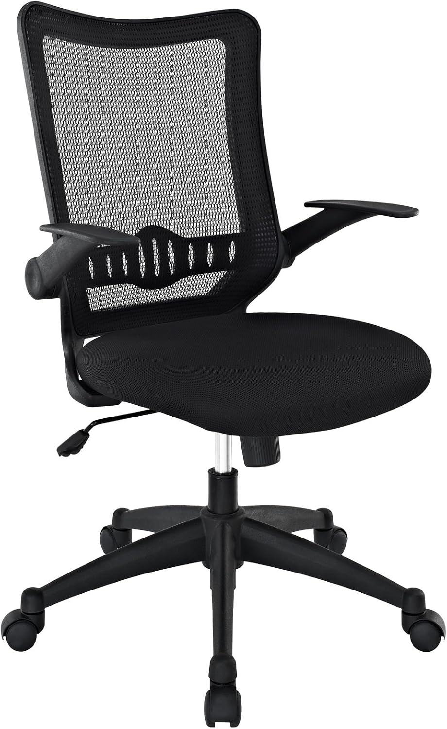 Modway Explorer Computer Desk Ergonomic Mesh Office Chair With Flip-Up Arms In Black