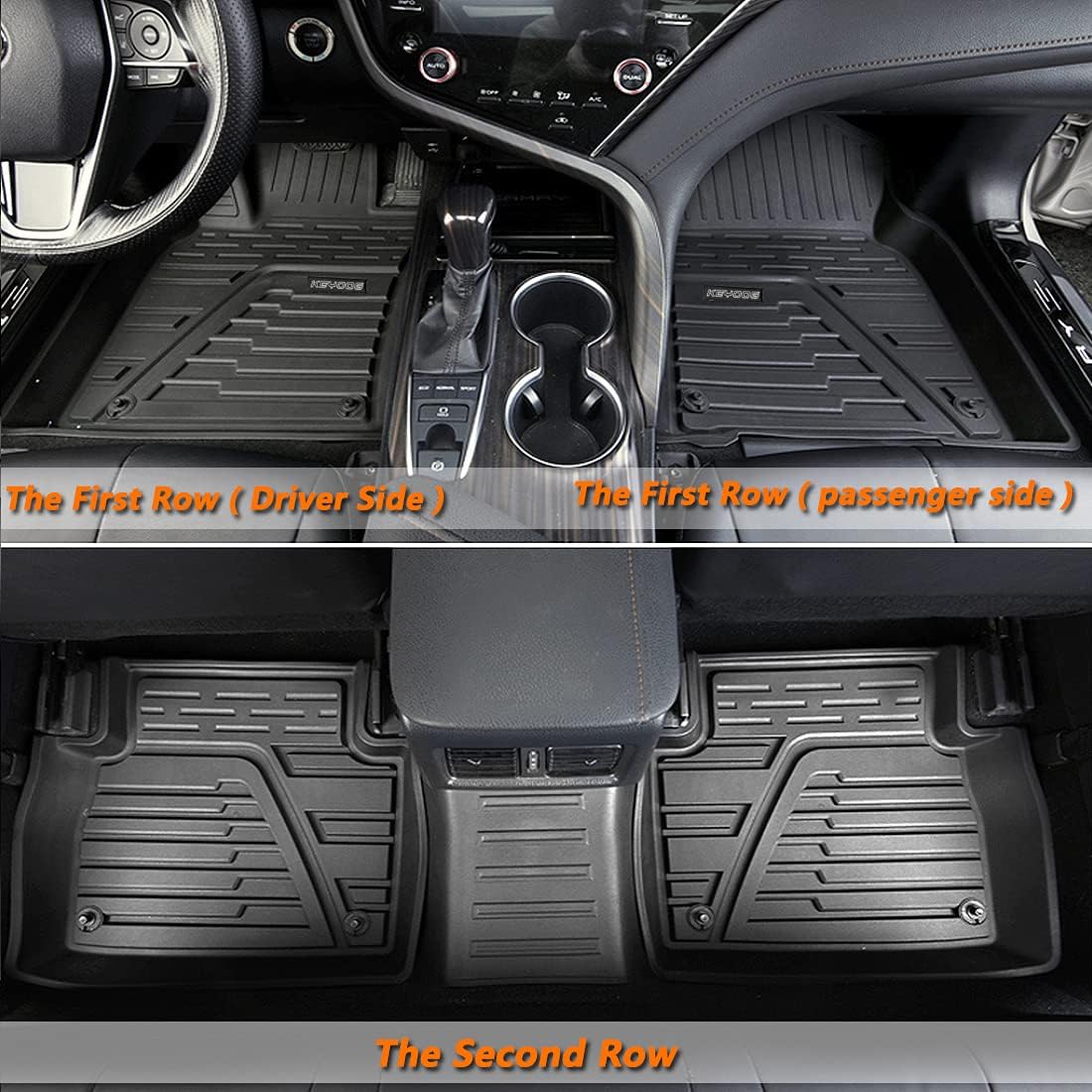 KEYOOG Compatible for 2013-2021 Toyota 4Runner / 2014-2021 Lexus GX460, Car Floor Mats Black TPE Special All-Weather Automotive Mat Interior Accessories Includes 1st and 2nd Row, Fits All Models