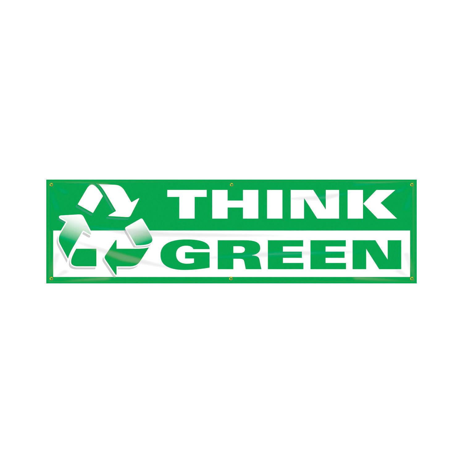 Accuform MBR707 Banner,Think Green,28 x 96 in.