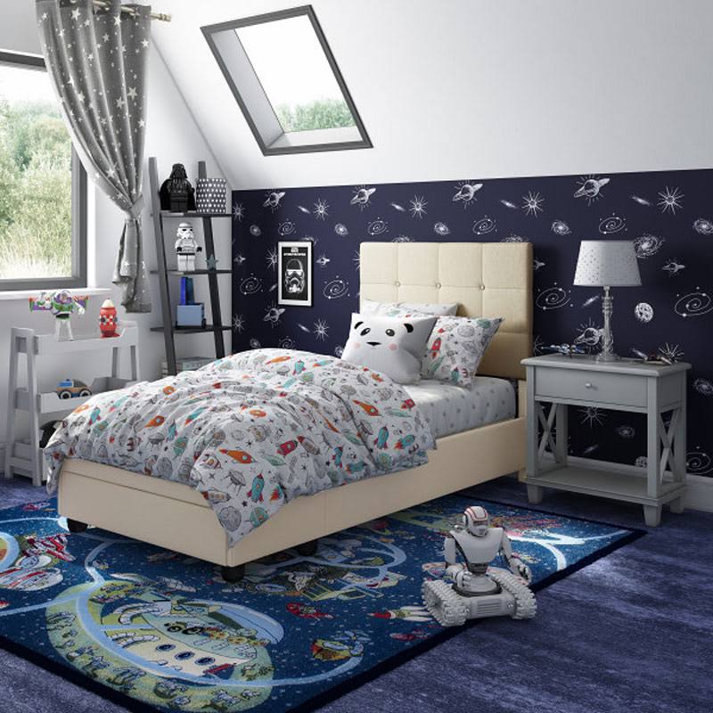 Accentrics Home DS-D403-284-2 Twin Storage Bed in Linen