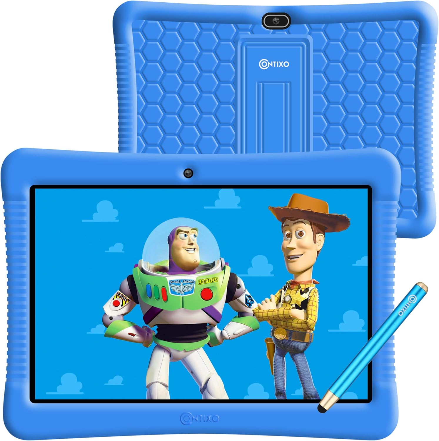 Contixo Kids Tablet K102, 10-inch HD, ages 3-7, Toddler Tablet with Camera, Parental Control, Android 10, 32GB, WiFi, Learning Tablet for Children with Teacher's Approved Apps and Kid-Proof Case, Blue