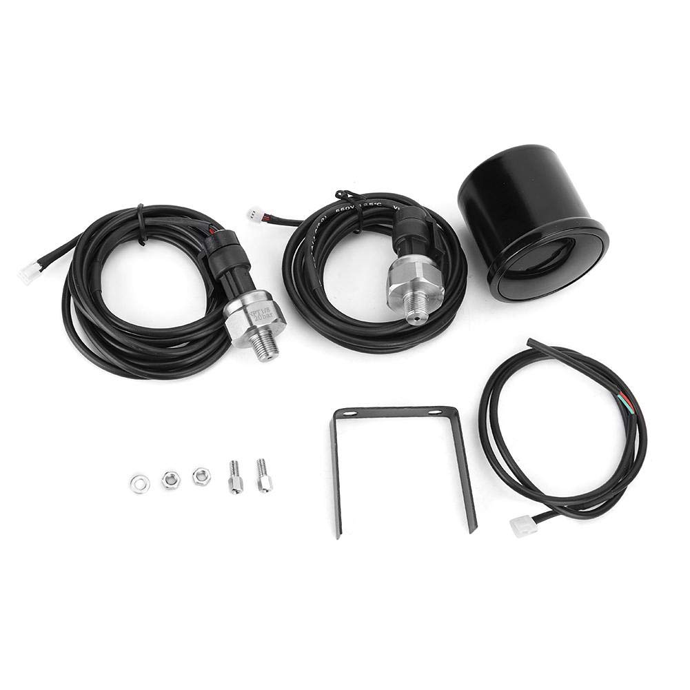 KIMISS Digital Air Pressure Gauge,2in Blue LED Light Digital Air Pressure Meter Gauge Motor Modified Accessory