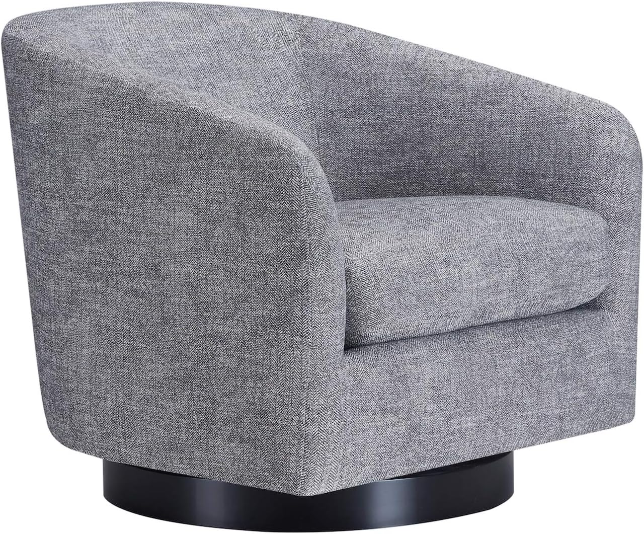 CHITA Swivel Accent Chair Armchair, Round Barrel Chair in Fabric for Living Room Bedroom, Pebble Grey