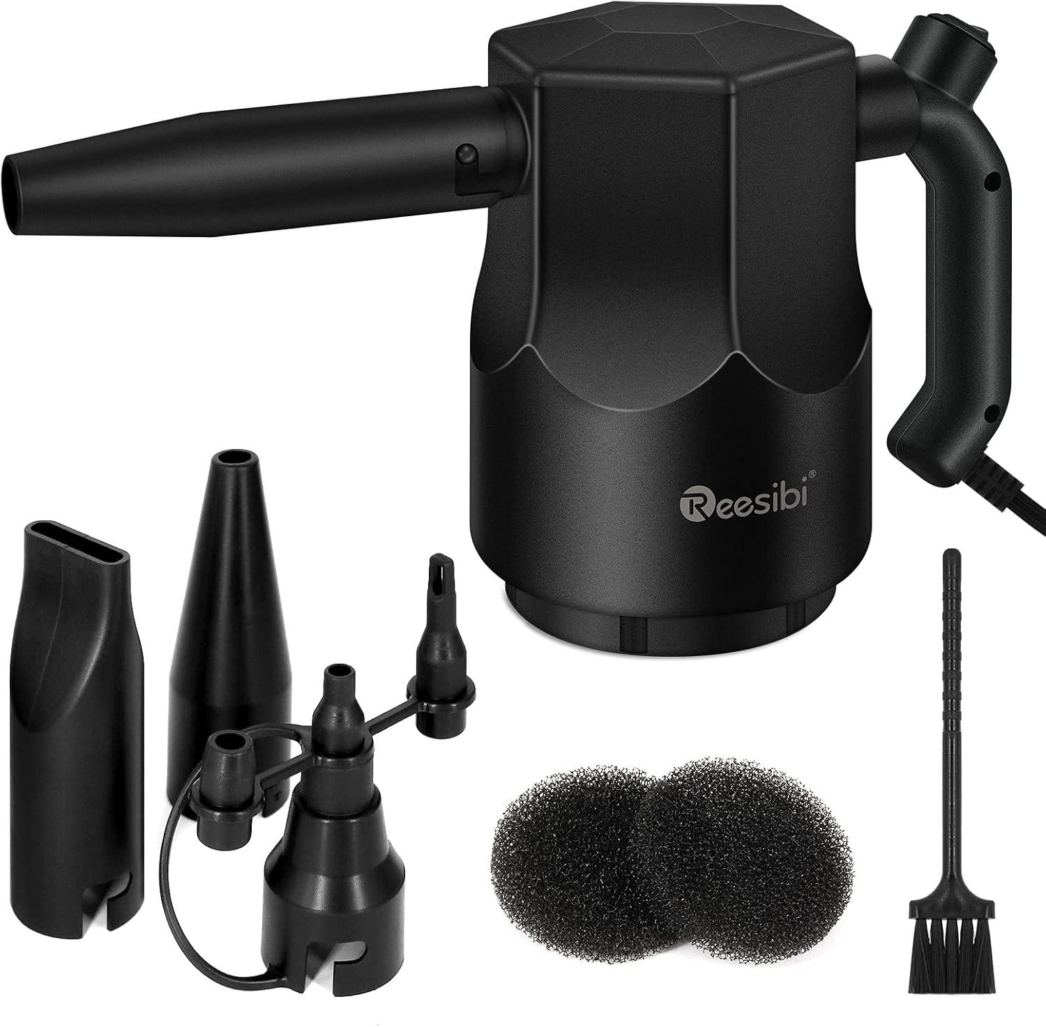 Reesibi Air Duster Electric Compressed Air Duster 500 Watt, Multiple-Use Computer Cleaner Dust Blower for Cleaning Dust, Hairs, Crumbs, Scraps for Computer Laptop Keyboard Electronic Devices Pack of 2