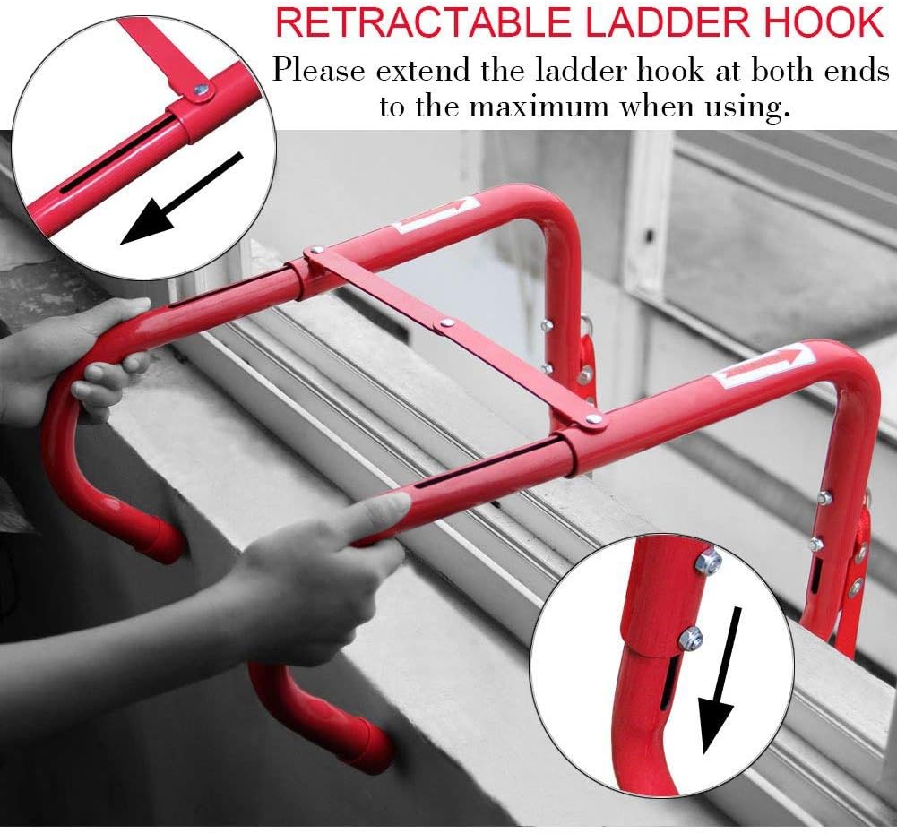 Hausse Retractable 3 Story Fire Escape Ladder, 25 Feet