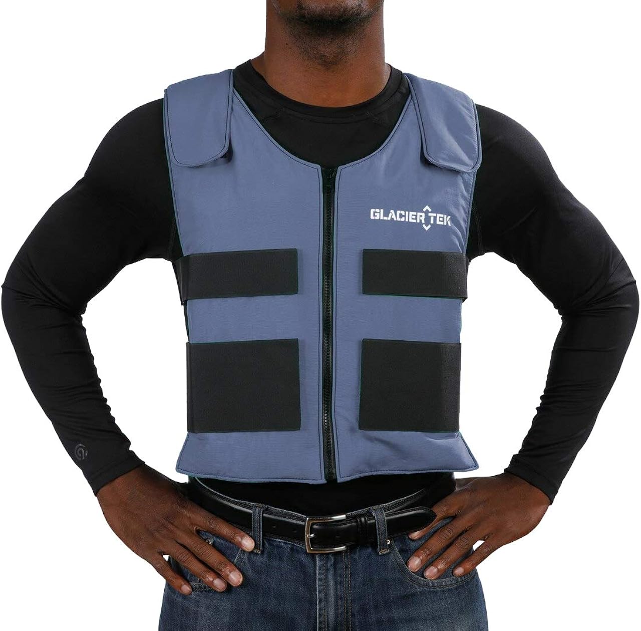 Glacier Tek Sports Cool Vest with set of 8 Non-Toxic Cooling Packs - Maintains 59&ordm;F for Up to 2.5 Hours