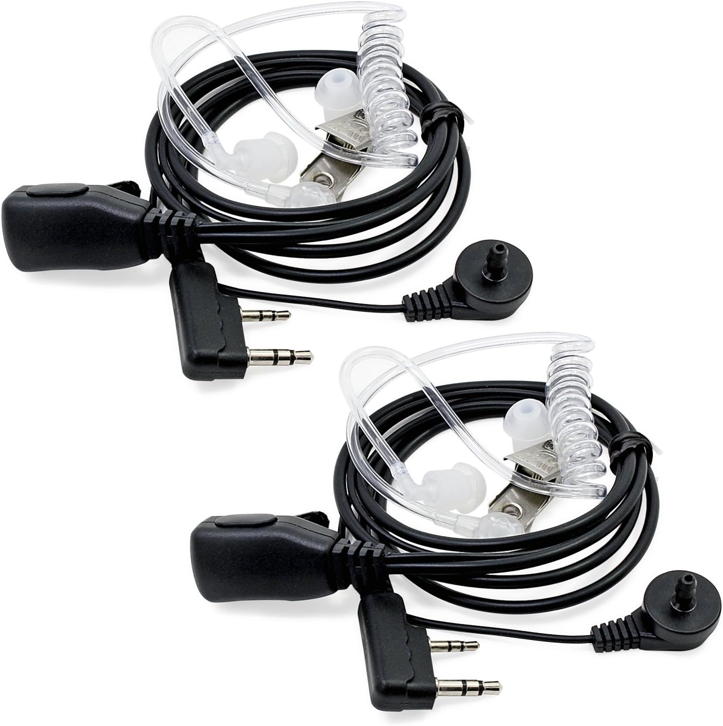 abcGOODefg 2 Pin Earpiece Covert Air Acoustic Tube Retevis PTT MIC in-Ear Headset for Retevis Kenwood PUXING Baofeng UV5R UV82 UV5R 888S 777S H777 Radio (20 Pack)