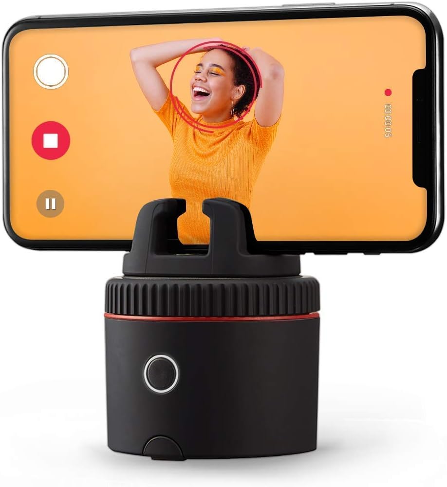 Pivo Pod One Starter Pack (Pod Red) - Content Creation Basic Set - 360° Auto Tracking - Mount & Case - Selfie Vlogging Face & Body Tracking