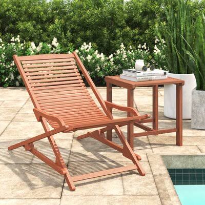 Amabel Reclining Chaise Lounge Set with Table Beachcrest Home