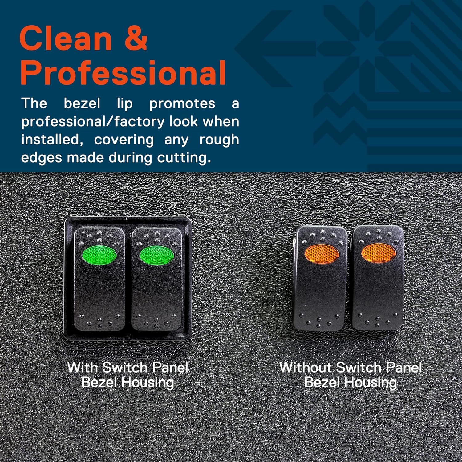 2-Slot Rocker Switch Panel Housing Kit [Industry Standard Fit] [Heavy Duty] [Expandable Design] [Professional Look] Automotive Mount Rocker Switch Holder Pack of 2