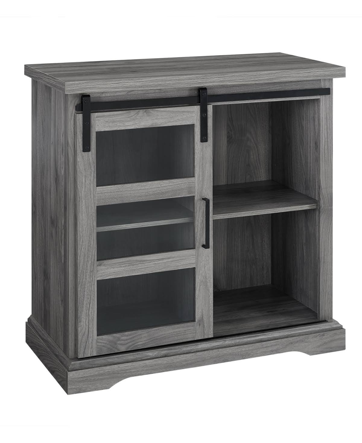 Walker Edison Modern TV Stand with Glass Door Accent - Gray