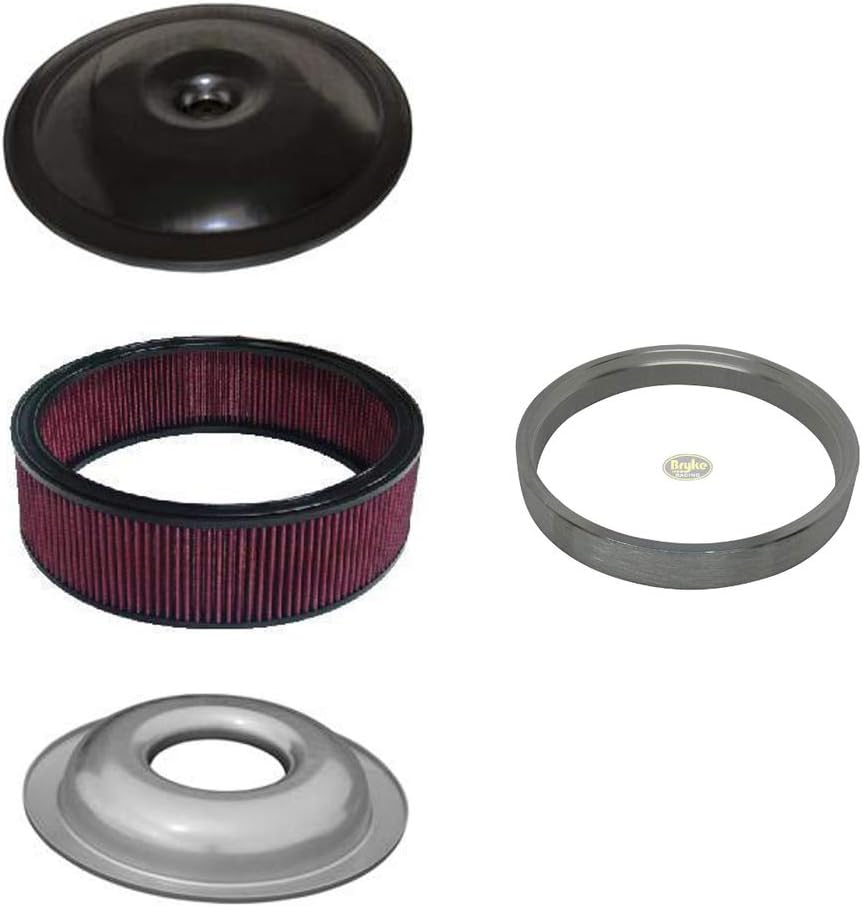 Air Cleaner Kit 14 x 4 Washable Filter/Sure Seal/Housing Black Top Aluminum