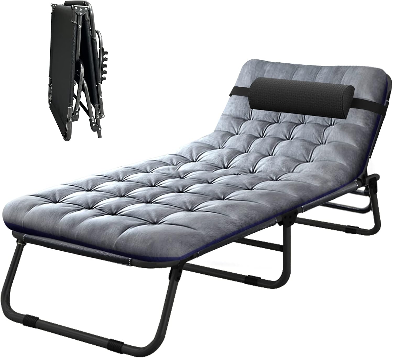 NAIZEA Adjustable 4-Position Adults Reclining Folding Chaise, Portable Folding Lounge Chair Sleeping Cot, Folding Camping Cot Camping Recliner Reclining Patio Chairs for Pool,Beach,Patio,Sun Tanning