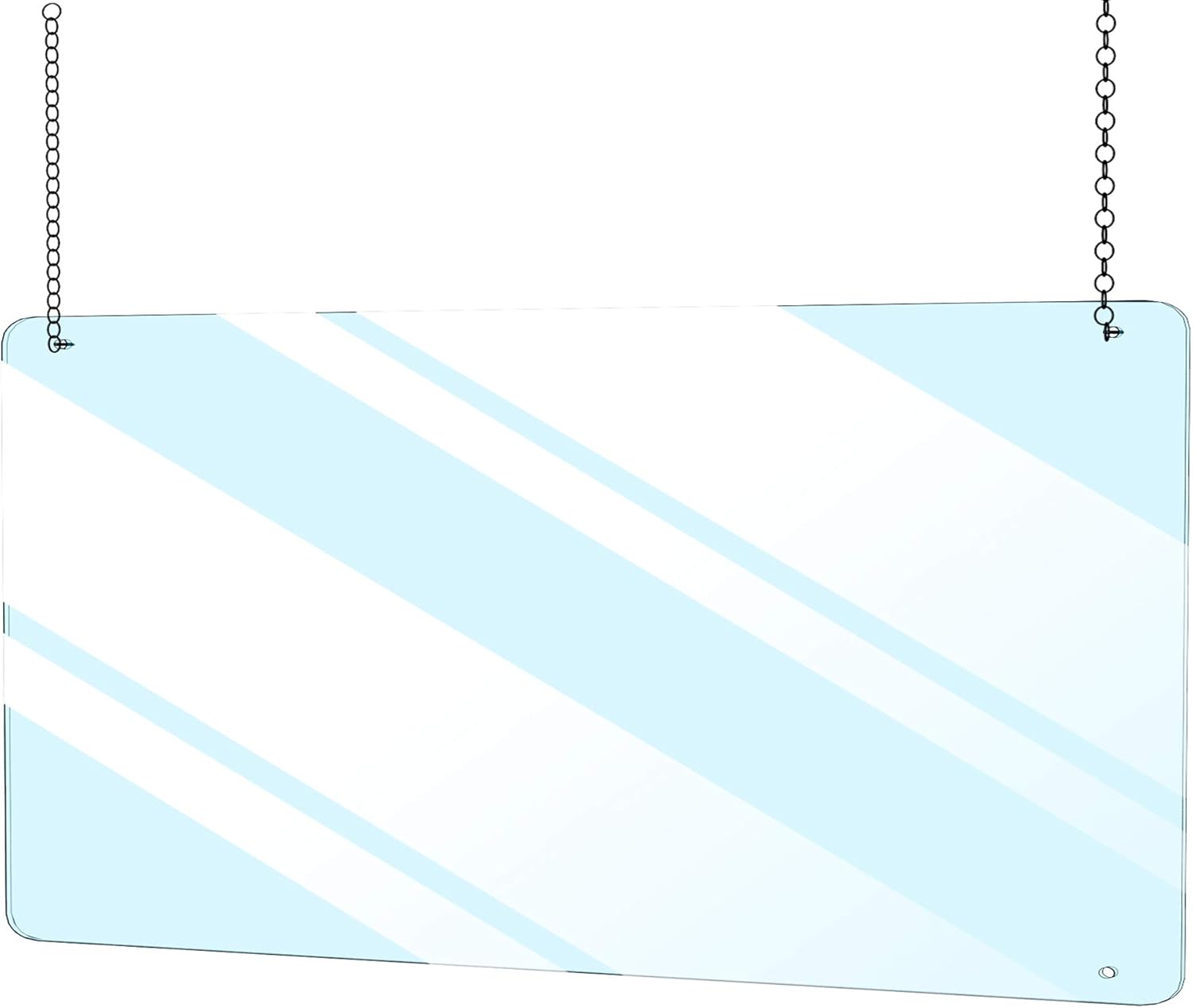 Hanging Sneeze Guard, Protective Shield for Counter, Plexiglas Countertop Shield Barrier for Receptionist, Cashier, Office, Grocery, Retail Store. Accessories Included, (32