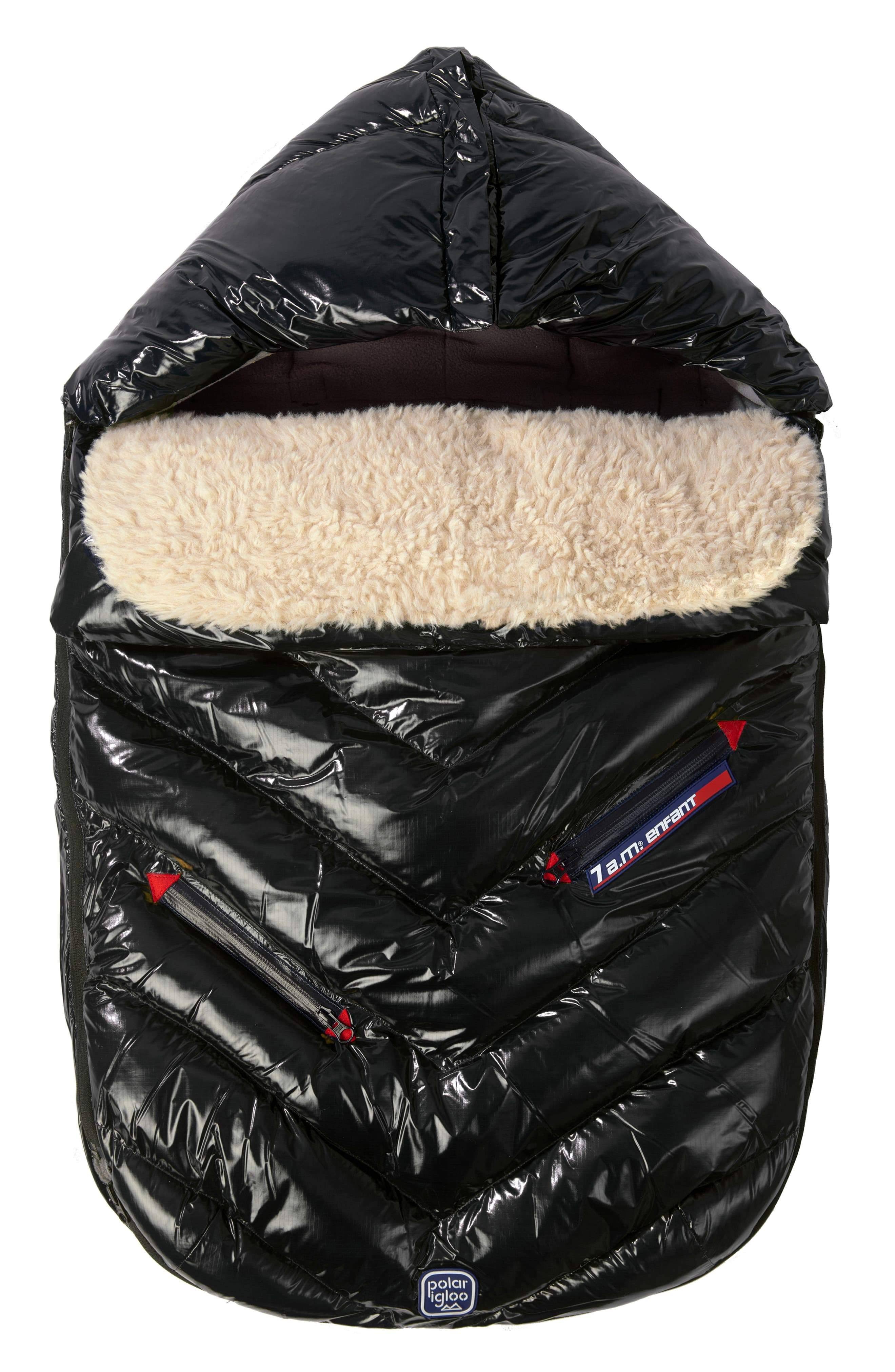 7 A.M. Enfant Polar Igloo Footmuff (Black, Infant)