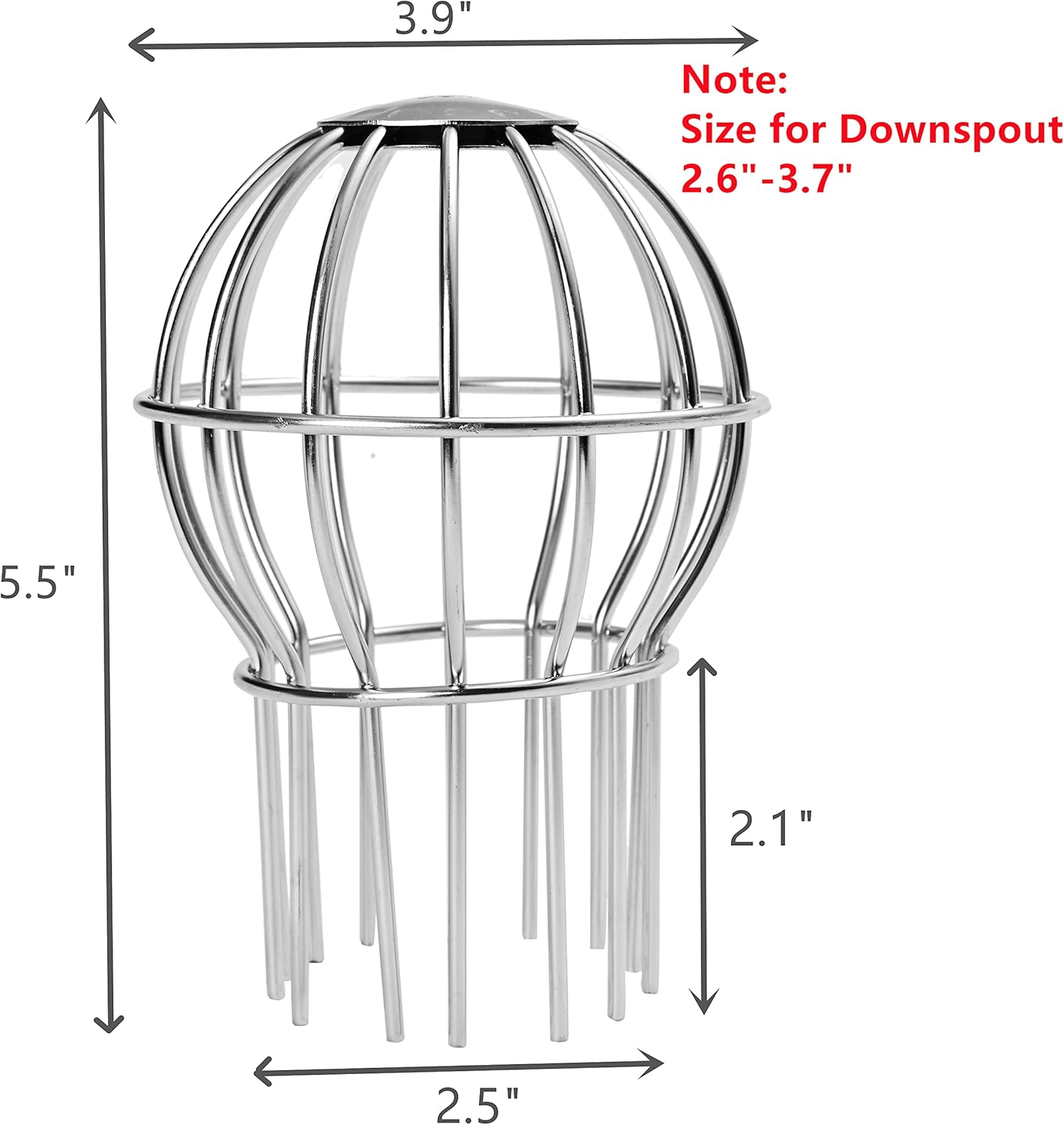 Gutter Guards 304 Stainless Steel Filter Strainer-Downspout Guard Strainer-Outdoor Roof Anti-Blocking Leaves Debris Gutter Cleaning Tool-4 Pack 3 inch