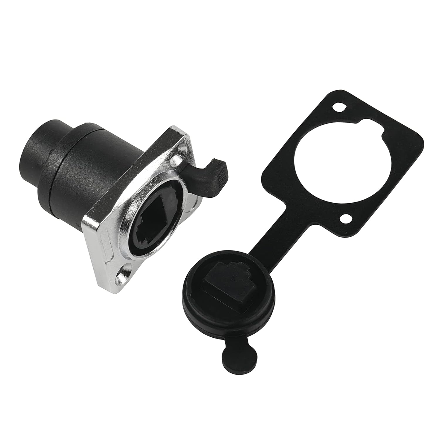 ANMBEST 10PCS Panel Mounting RJ45 IP65 Waterproof PCB Signal Panel Cat5/5e/6 8P8C Connector Ethernet LAN Cable Connector Double Head Coupler Adapter Female to Female with Waterproof/Dust Cap Pack of 2