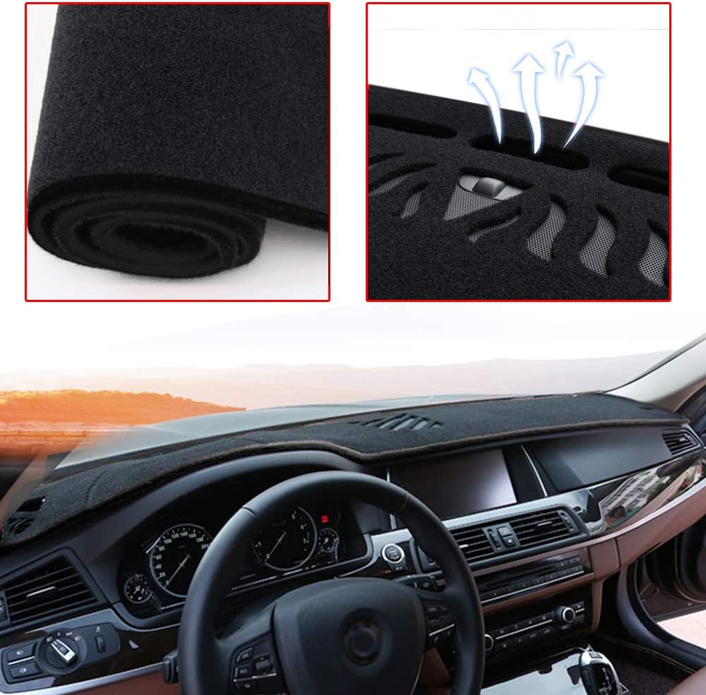 Muchkey Custom Dash Board Cover Mat for Kia K2 2011-2016 Carpet Dashboard Cover Protector Easy Installation Black Red