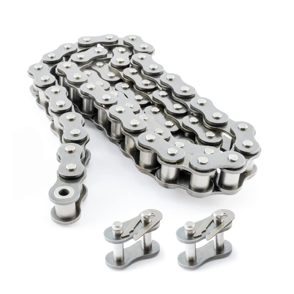 PGN #35 Stainless Steel Roller Chain - 10 Feet + 2 Free Connecting Links - #35SS - Stainless Steel Chains for Bycicles, Mini Bikes, Motorcycles, Go-Karts, Home and Industrial Machinery - 319 Links