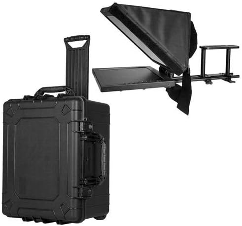 Ikan15-inch High Bright Beam Splitter Teleprompter w/Rolling Case, Rod Based, Adjustable Frame, Extreme Clarity (PT3500-HB-TK) - Black