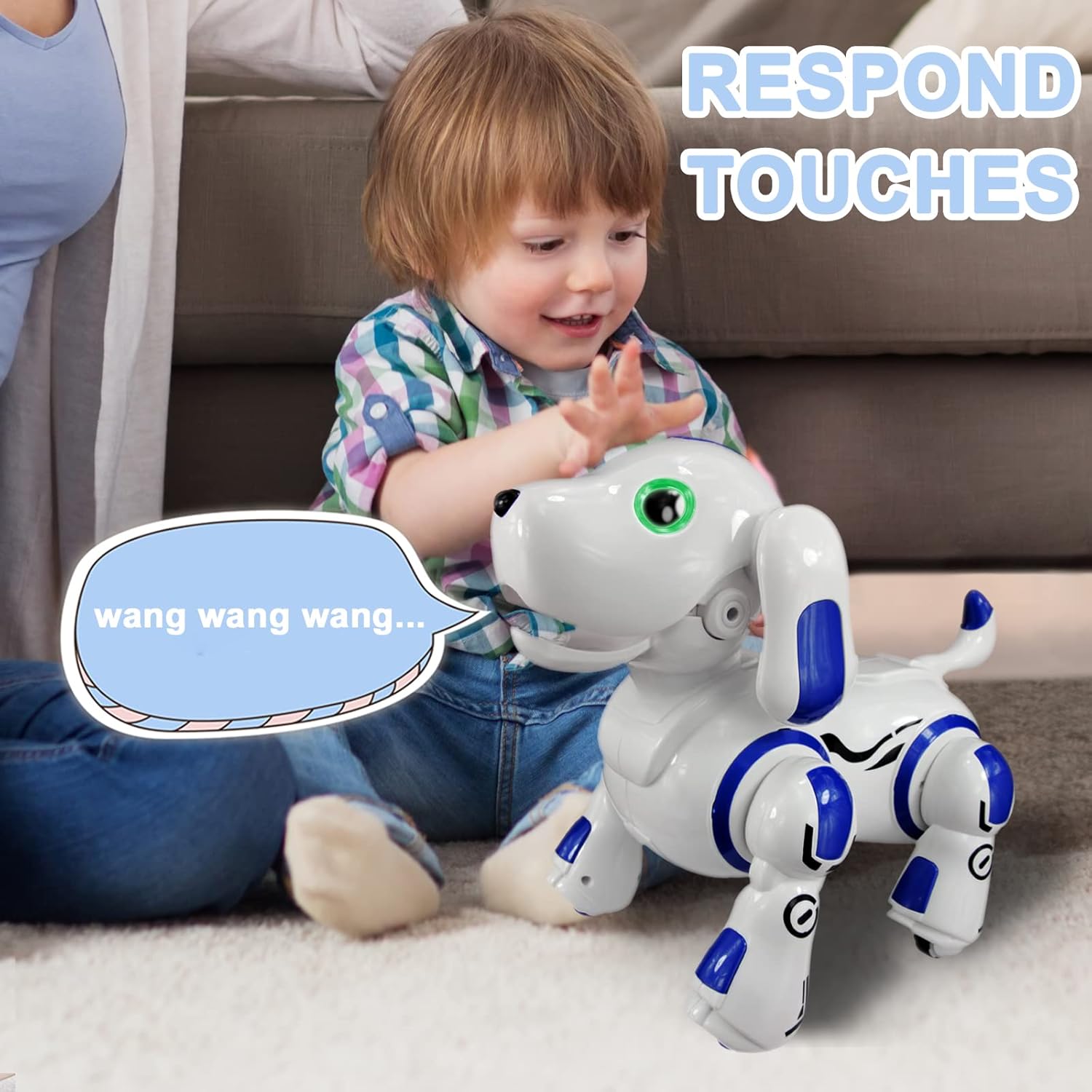 Hi-Tech Remote Control Robot Dog Toy for Kids 4 5 6 7 8 9 10 11 12, RC AI Robo Wireless Interactive Puppy Electronic Pets Gifts Toys Programmable Voice Music Dance Patrol Dogs for Toddlers Boys Girls