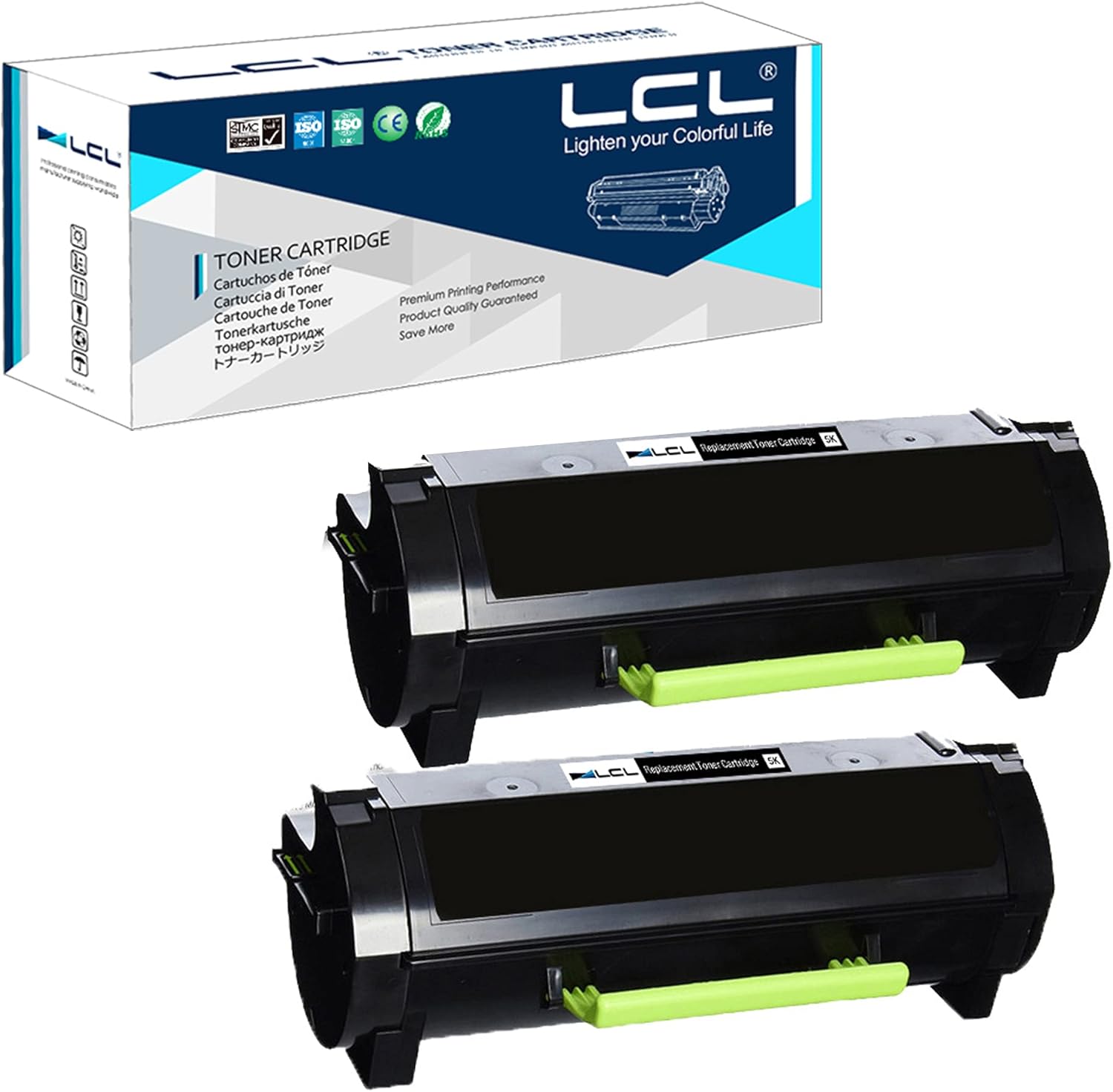 LCL Compatible Toner Cartridge Replacement for Lexmark 50F1H00 501H 5000 Page MS310 MS310d MS310dn MS312 MS312DN MS315 MS315dn MS410 MS410d MS410dn (2-Pack Black)