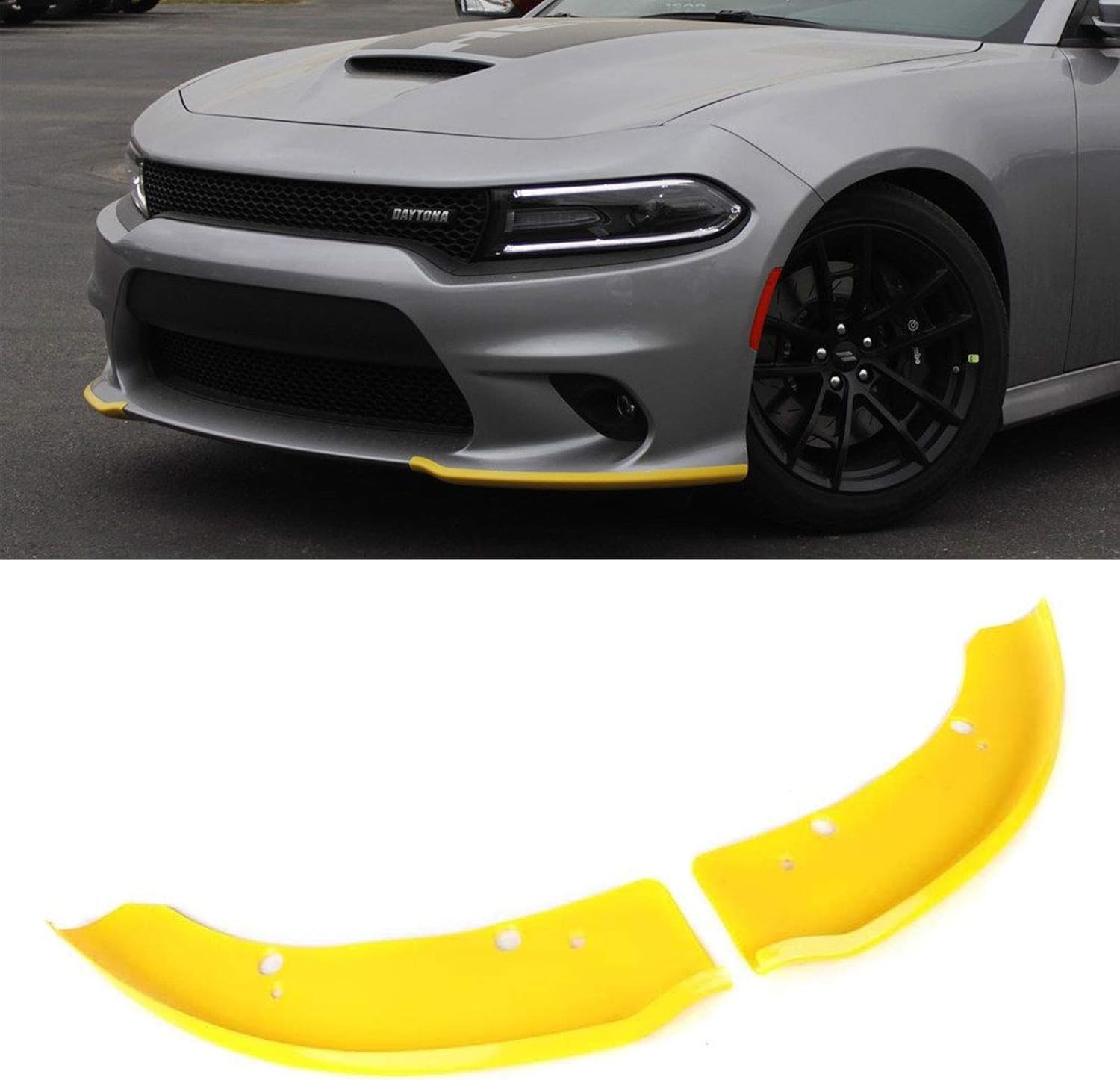 Front Bumper Lip Splitter Protector Replacement for 2015-2021 Dodge Charger Scat Pack/SRT Models Pack of 2