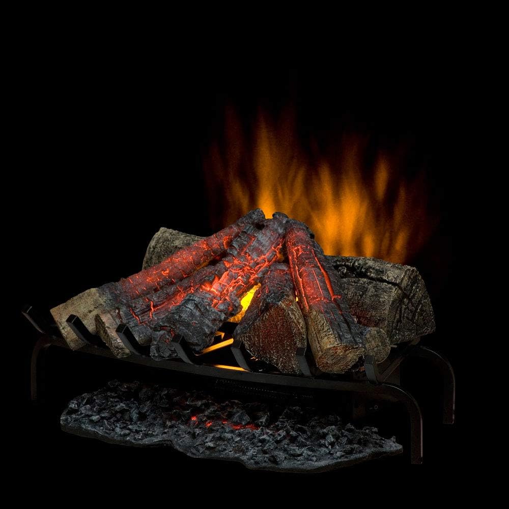 Dimplex DLG1058 Open Hearth Fireplace Insert with Faux Logs Bed, Black